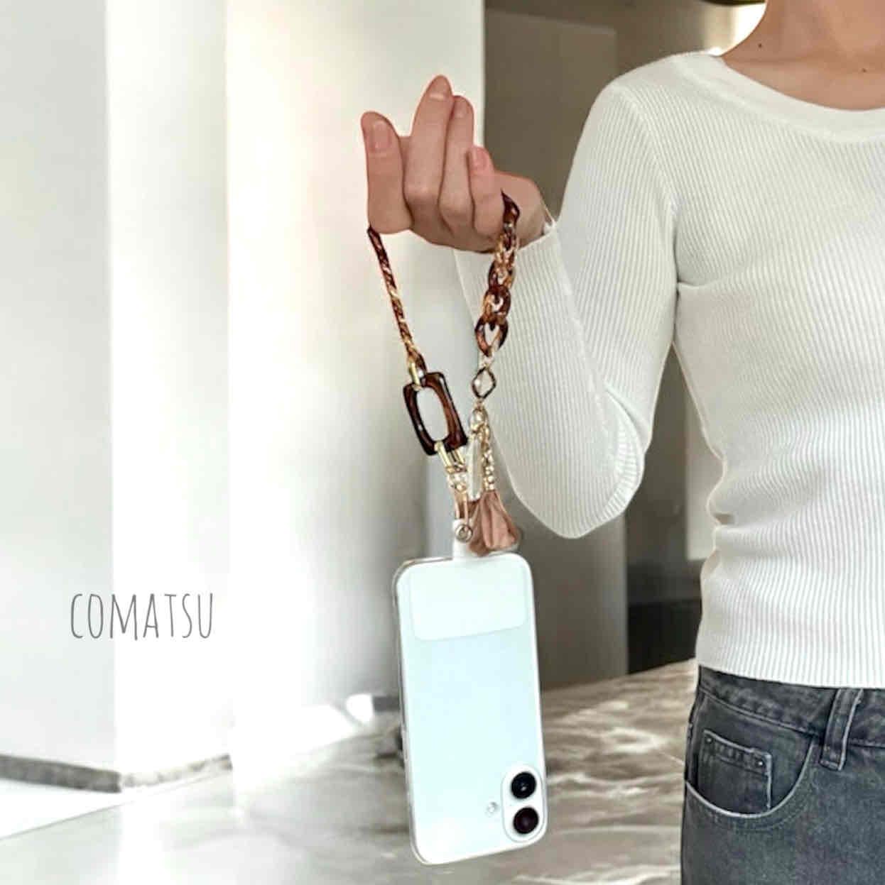 べっ甲Brown ハンドストラップ 落下防止スマホストラップ 手首 リストストラップ | 9枚目